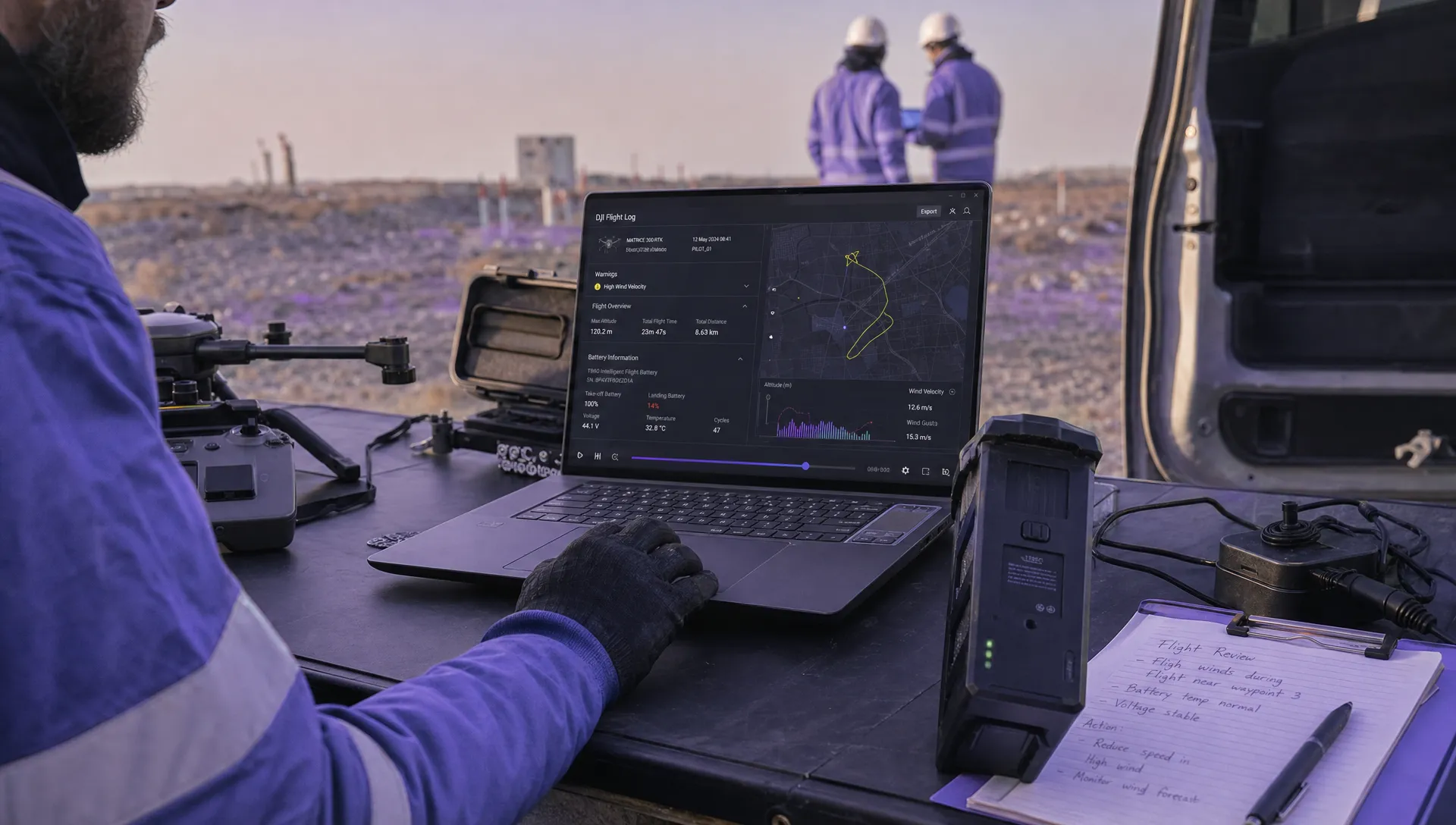 DJI Flight Log Analysis for Battery and Signal Warnings