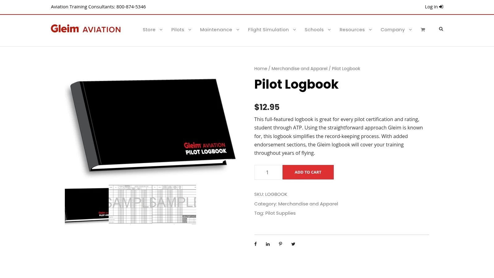 Pilot's Flight Logbook and Record by Gleim