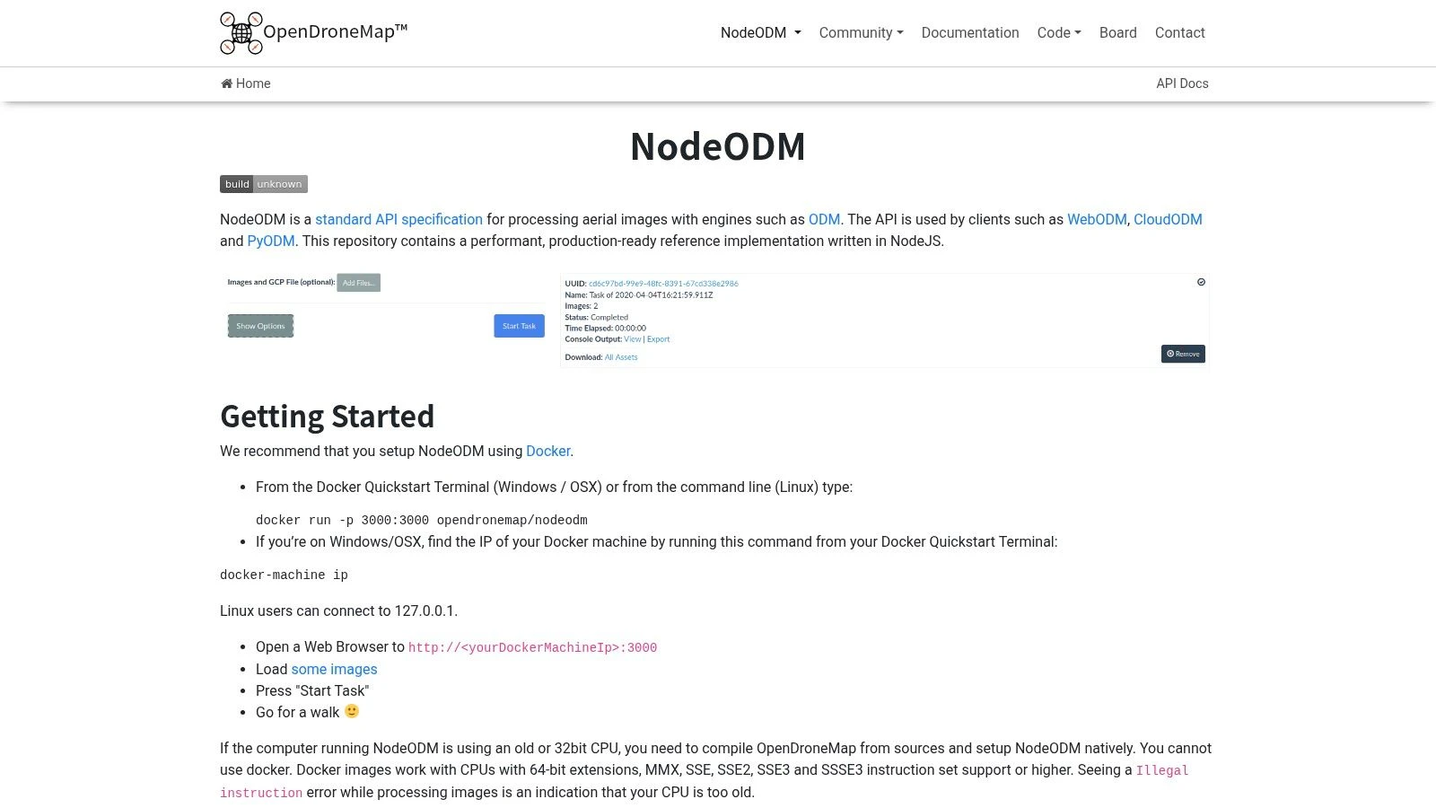 NodeODM (OpenDroneMap)