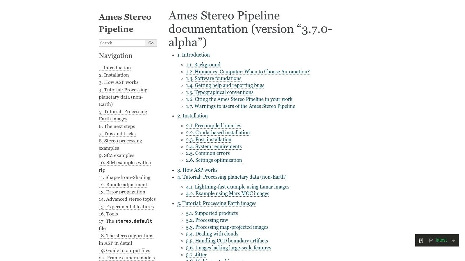 NASA Ames Stereo Pipeline (ASP)