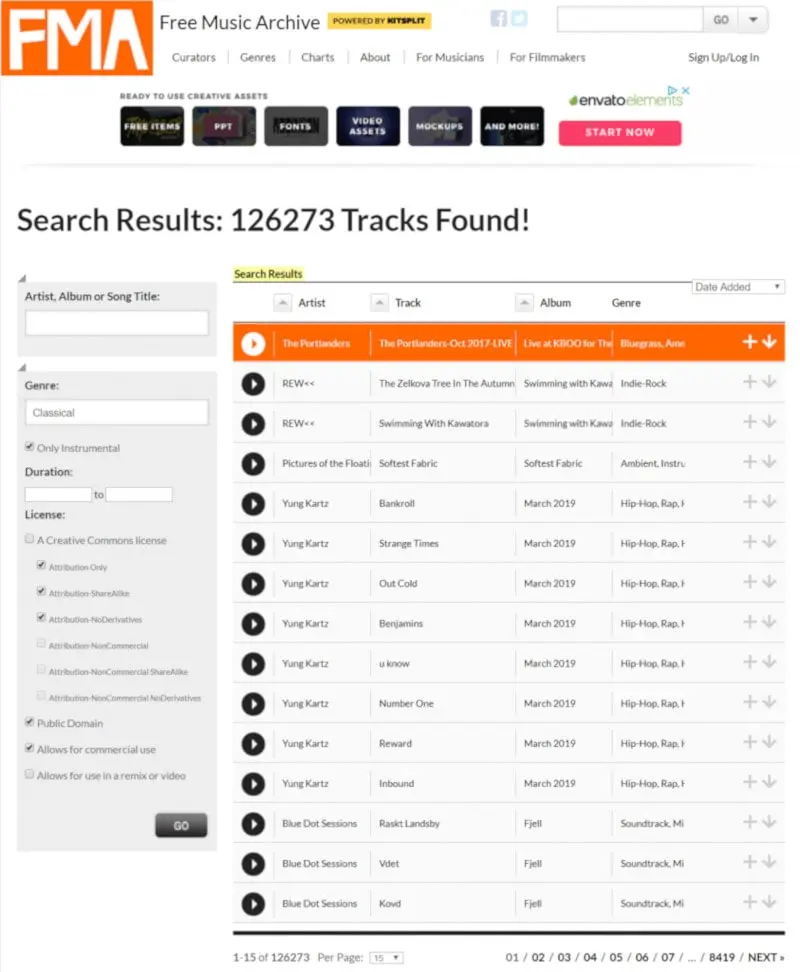 Free Music Archive screenshot