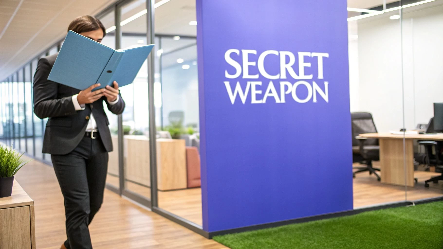 A person working on a document at a desk with a drone and laptop, symbolizing SOP creation for drone operations.
