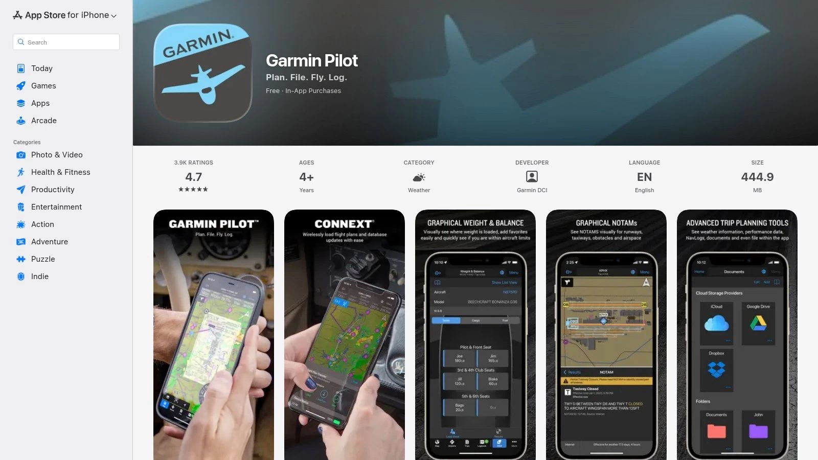 Garmin Pilot (Logbook feature)